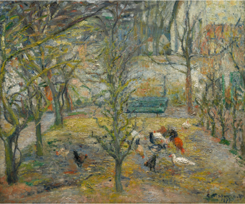 BASSE-COUR À LA 'MAISON ROUGE', PONTOISE, 1877, Camille Pissarro
