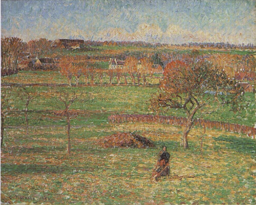 Prairies de Bazincourt, automne, 1894, Camille Pissarro