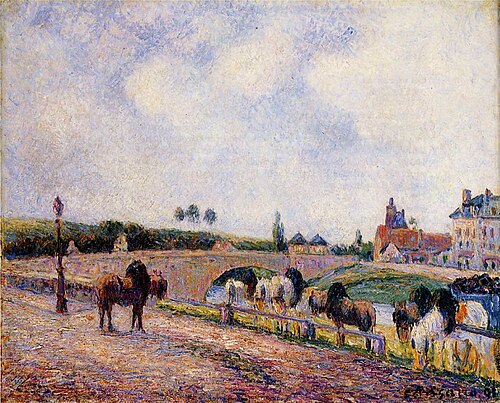 The Pontoise Bridge, 1891, Camille Pissarro