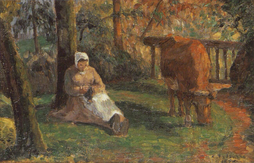 Gardeuse de vache, Montfoucault, 1875, Camille Pissarro
