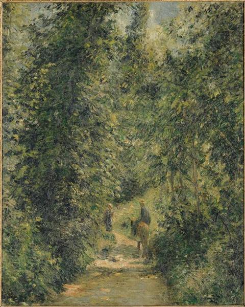 Chemin sous bois, en été, 1877, Camille Pissarro