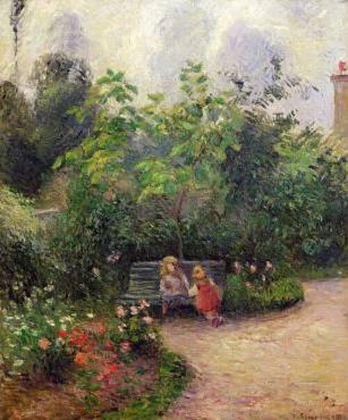 Coin de jardin à l'Hermitage. Pontoise, 1877, Camille Pissarro