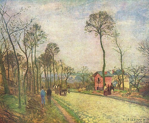 La Route de Louveciennes, 1870, Camille Pissarro