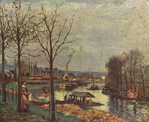 La Seine à Port-Marly, le lavoir, 1872, Camille Pissarro