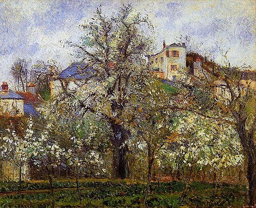 Printemps. Pruniers en fleurs, 1877, Camille Pissarro