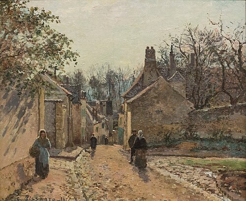 Une rue de village, Louveciennes, 1871, Camille Pissarro