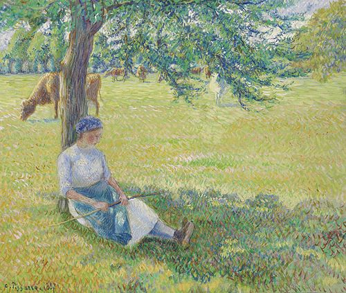 Cowherd, 1887, Camille Pissarro