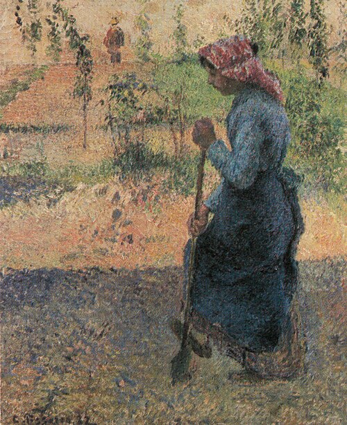 Etude de paysanne en plein air (paysanne bêchant), 1882, Camille Pissarro