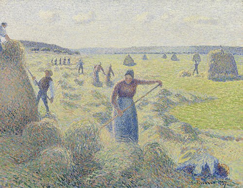 Haymaking, Éragny, 1887, Camille Pissarro
