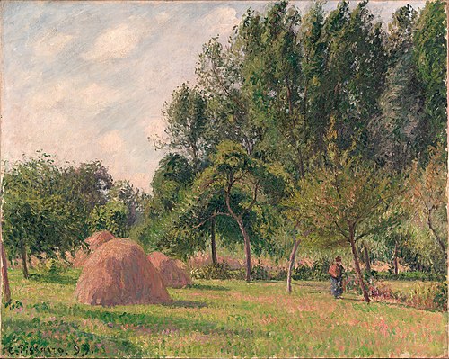 Haystacks, Morning, Éragny, 1899, Camille Pissarro