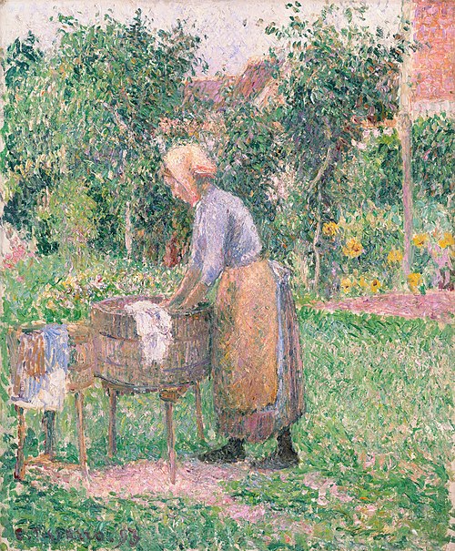 Une lavandière à Éragny, 1893, Camille Pissarro