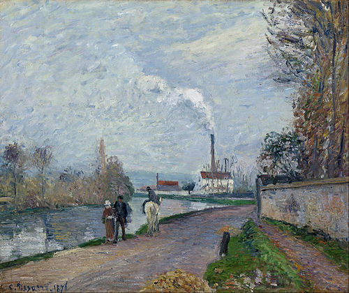 L'Oise à Pontoise, temps gris, 1876, Camille Pissarro
