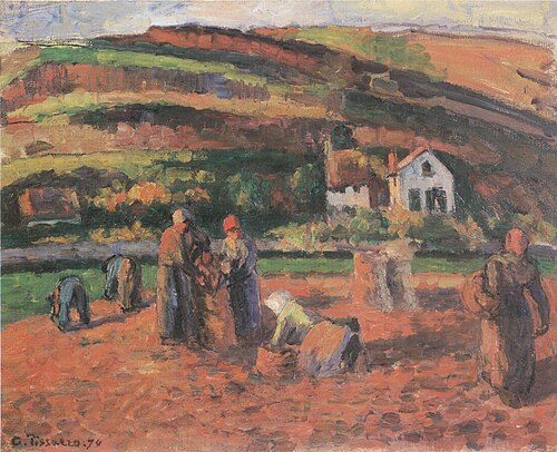 La Récolte des pommes de terre, 1874, Camille Pissarro