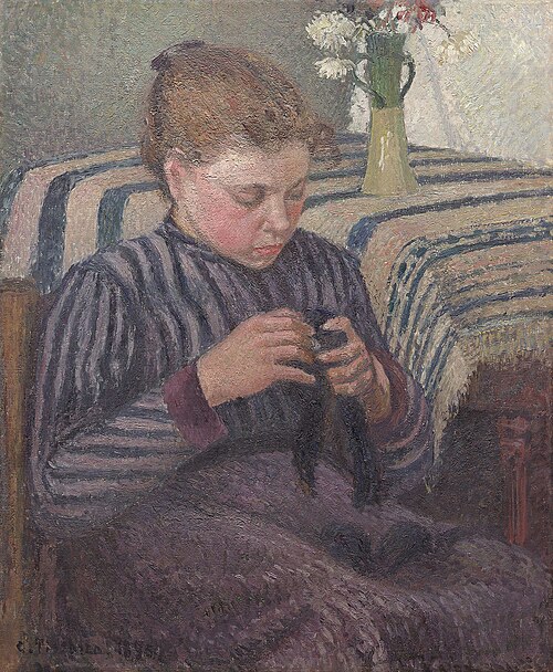 Woman Mending, 1895, Camille Pissarro