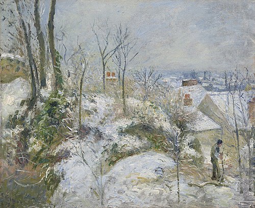 La Garenne, côte Saint-Denis à Pontoise, effet de neige, 1879, Camille Pissarro