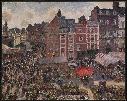 Soleil après midi, la foire à Dieppe, 1901, Camille Pissarro
