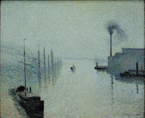 La Seine à Rouen, l’île Lacroix, effet de brouillard, 1888, Camille Pissarro