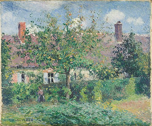 Vieilles maisons à Éragny, de Camille Pissarro, 1884, 1884, Camille Pissarro