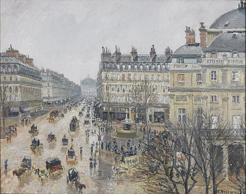 Place du Théâtre Français : effet de pluie, 1898, Camille Pissarro