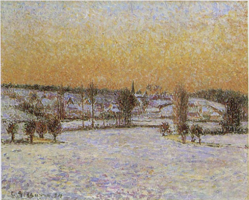 Paysage d'hiver, Éragny, Soir, 1894, Camille Pissarro