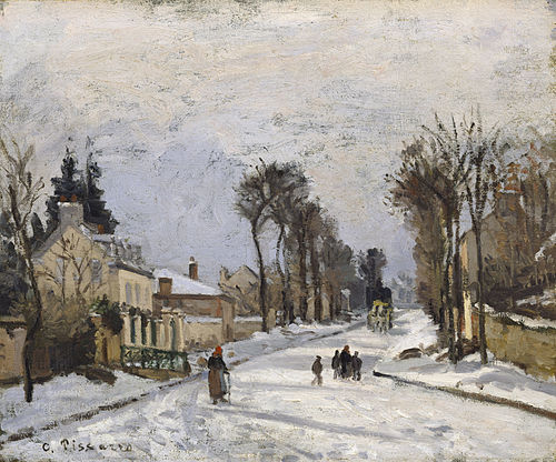 Route to Versailles, Louveciennes, 1869, Camille Pissarro