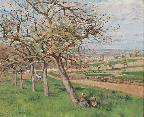 Pommiers en fleurs, 1870, Camille Pissarro