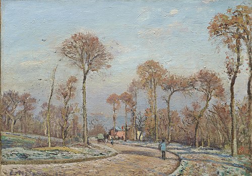 La Route de Versailles, Louveciennes: Gelée matinale, 1871, Camille Pissarro