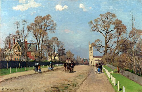 The Avenue, Sydenham, 1871, Camille Pissarro