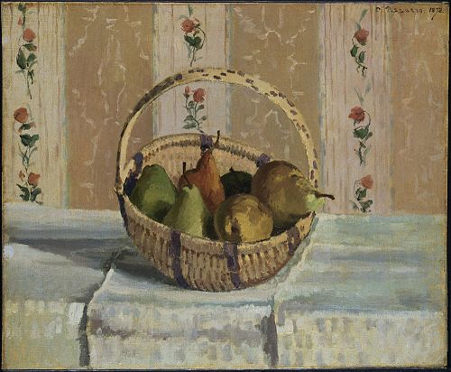 Still Life: Apples and Pears in a Round Basket, 1872, Camille Pissarro