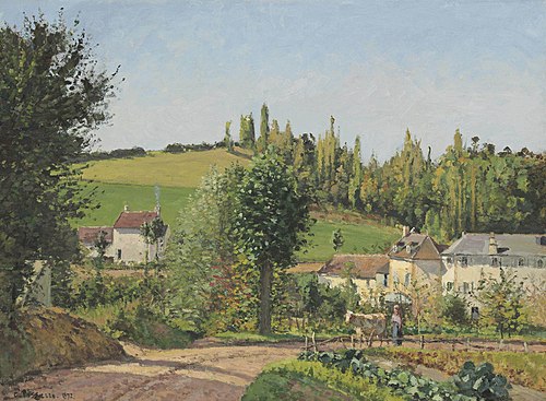 Hameau aux environs de Pontoise, 1872, Camille Pissarro