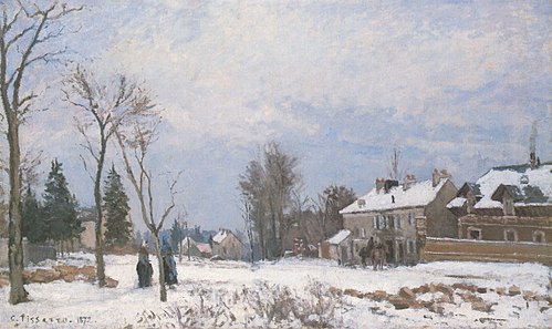 La Route de Versailles à saint-Germain, Louveciennes, effet de neige, 1872, Camille Pissarro