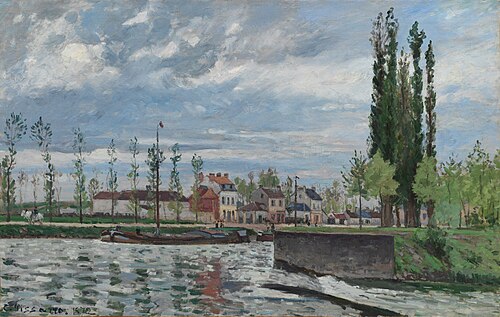 The Lock at Pontoise, 1872, Camille Pissarro