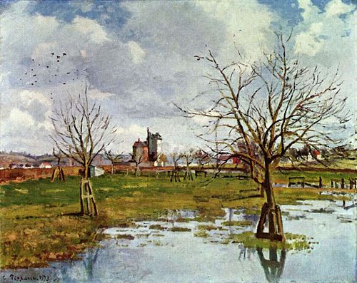 Inondation à Saint-Ouen L'Aumône, 1873, Camille Pissarro