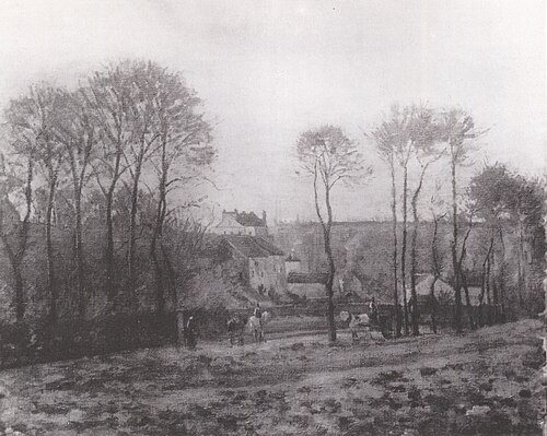 Vue sur la maison des Mathurins, Pontoise, 1873, Camille Pissarro