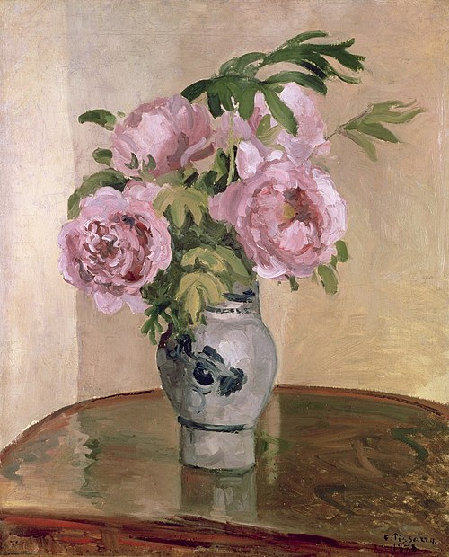 Bouquet of Pink Peonies, 1873, Camille Pissarro