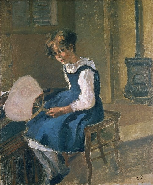 Jeanne Pissarro Called Minette Holding a Fan, 1873, Camille Pissarro