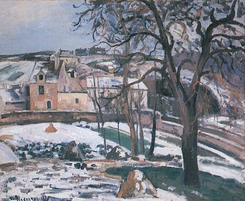 Effet de neige à L´Hermitage, Pontoise, 1875, Camille Pissarro