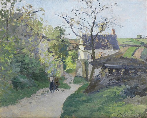 Le Grand Noyer, la maison Rondest, Pontoise, 1875, Camille Pissarro
