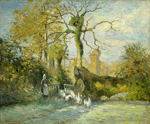 The Goose Girl at Montfoucault (White Frost), 1875, Camille Pissarro