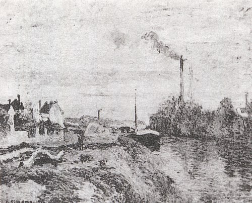 The Quai du Pothuis à Pontoise, 1876, Camille Pissarro