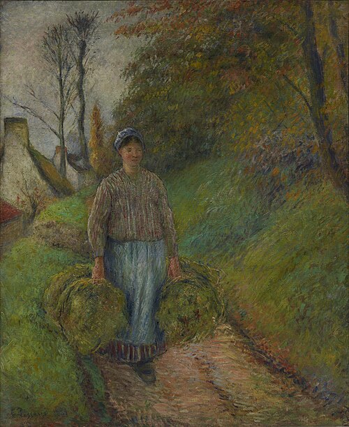 Paysanne portant deux balles de foin, 1883, Camille Pissarro
