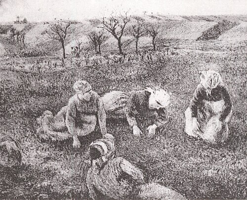 Peasant Woman Weeding, Pontoise, 1882, Camille Pissarro