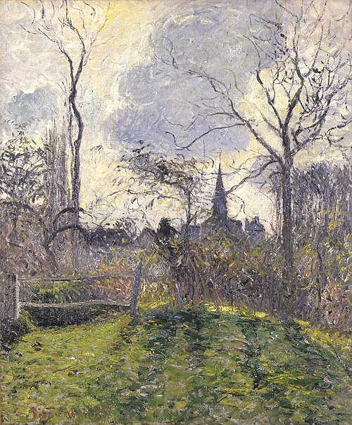 The Steeple at Bazincourt, 1885, Camille Pissarro