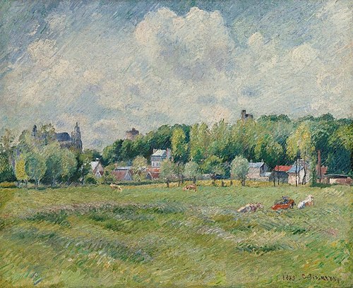 Prairies à Gisors, 1885, Camille Pissarro