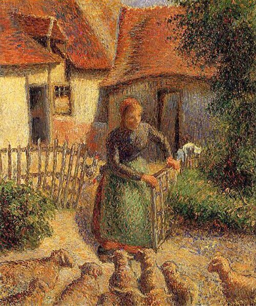 La Bergère rentrant des moutons, 1886, Camille Pissarro