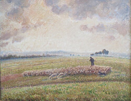 Paysage avec troupeau de moutons, 1889, Camille Pissarro