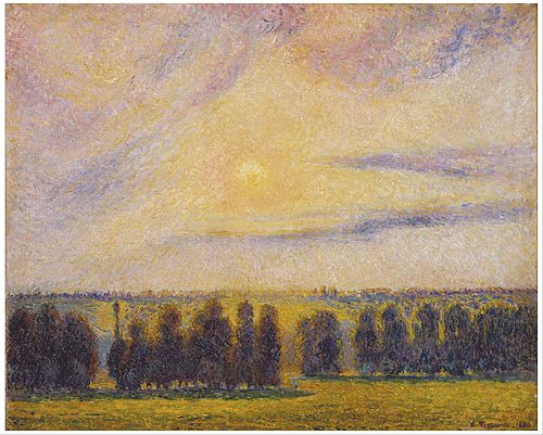 Sunset at Éragny, 1890, Camille Pissarro