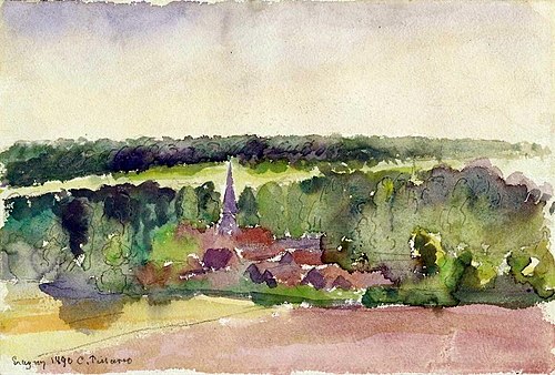 Vue d'Éragny, 1890, Camille Pissarro