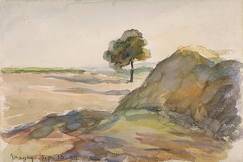 Landscape in Éragny, 1890, Camille Pissarro