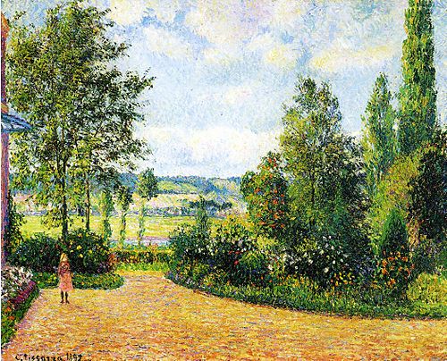 Octave Mirbeau's Garden, the Terrace, Les Damps, 1892, Camille Pissarro